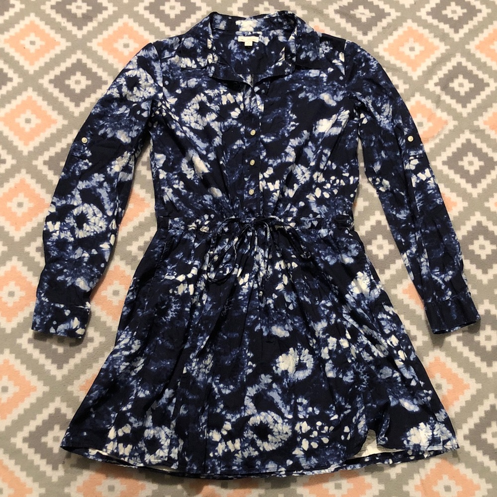 GAP Womens Navy Blue&White Patterned Dress Size Small
